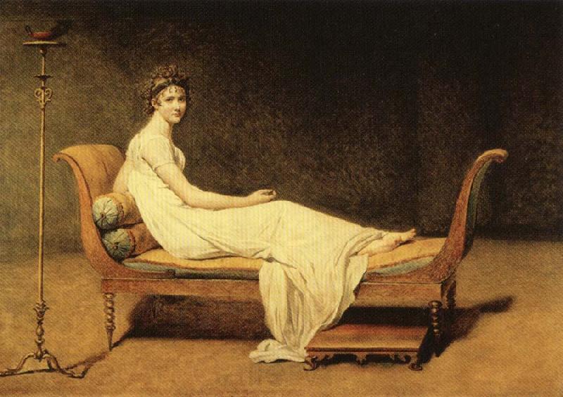 Jacques-Louis David Portrait of Madame Recamier Norge oil painting art